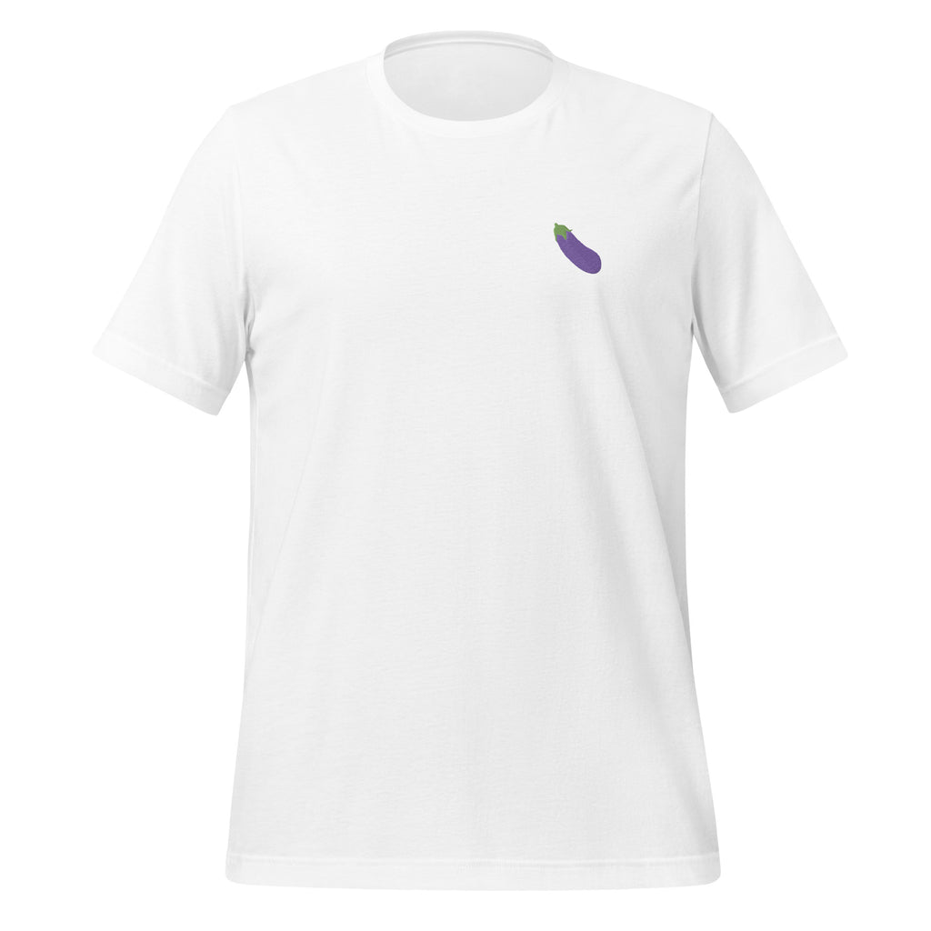 Eggplant Emoji Embroidered Unisex T-Shirt