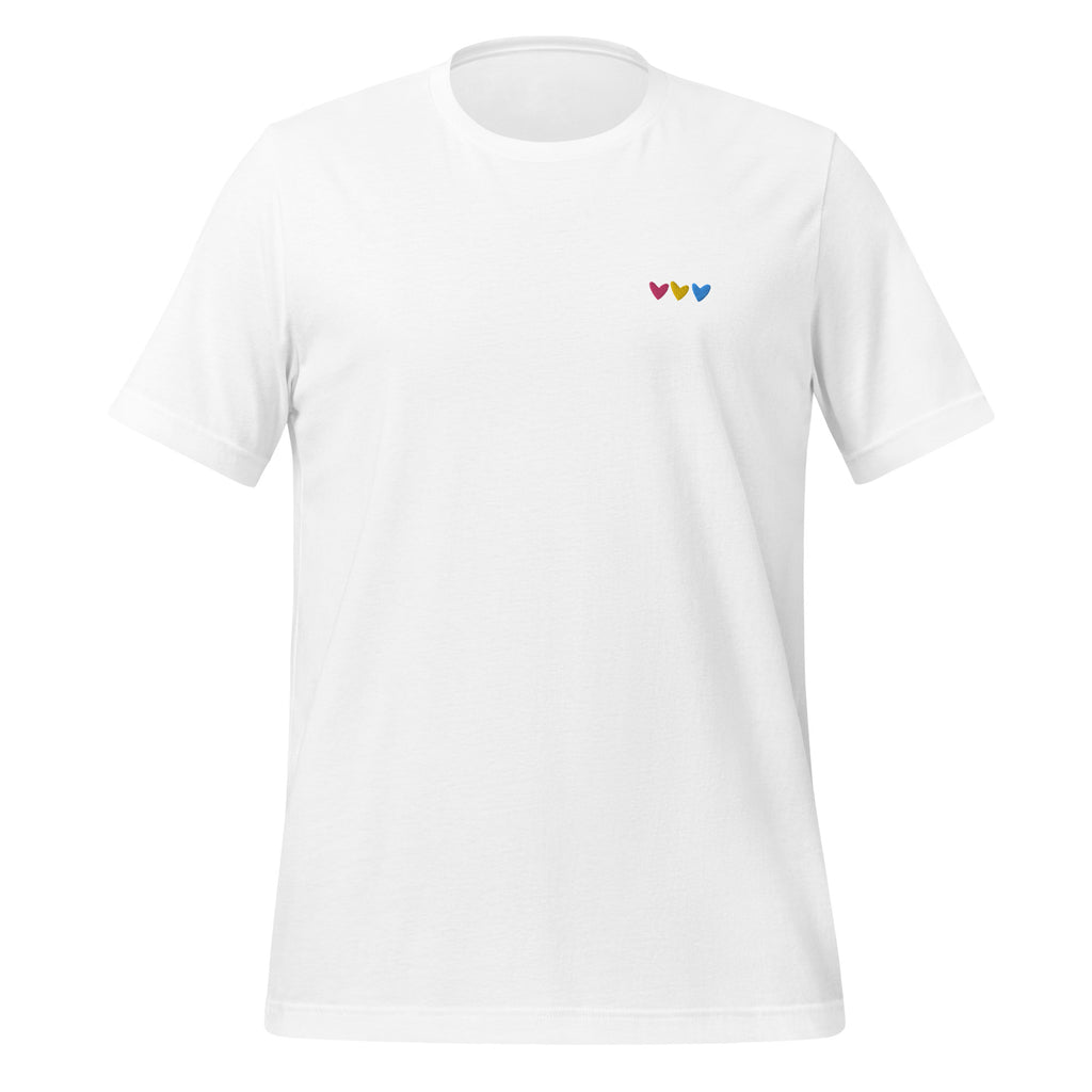 Pansexual Hearts Embroidered Unisex T-Shirt