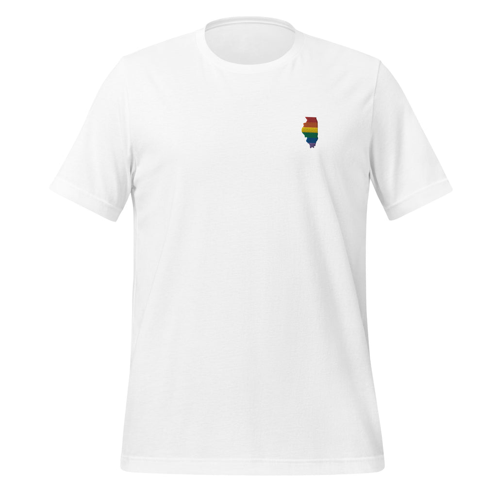 Illinois Rainbow Embroidered Unisex T-Shirt