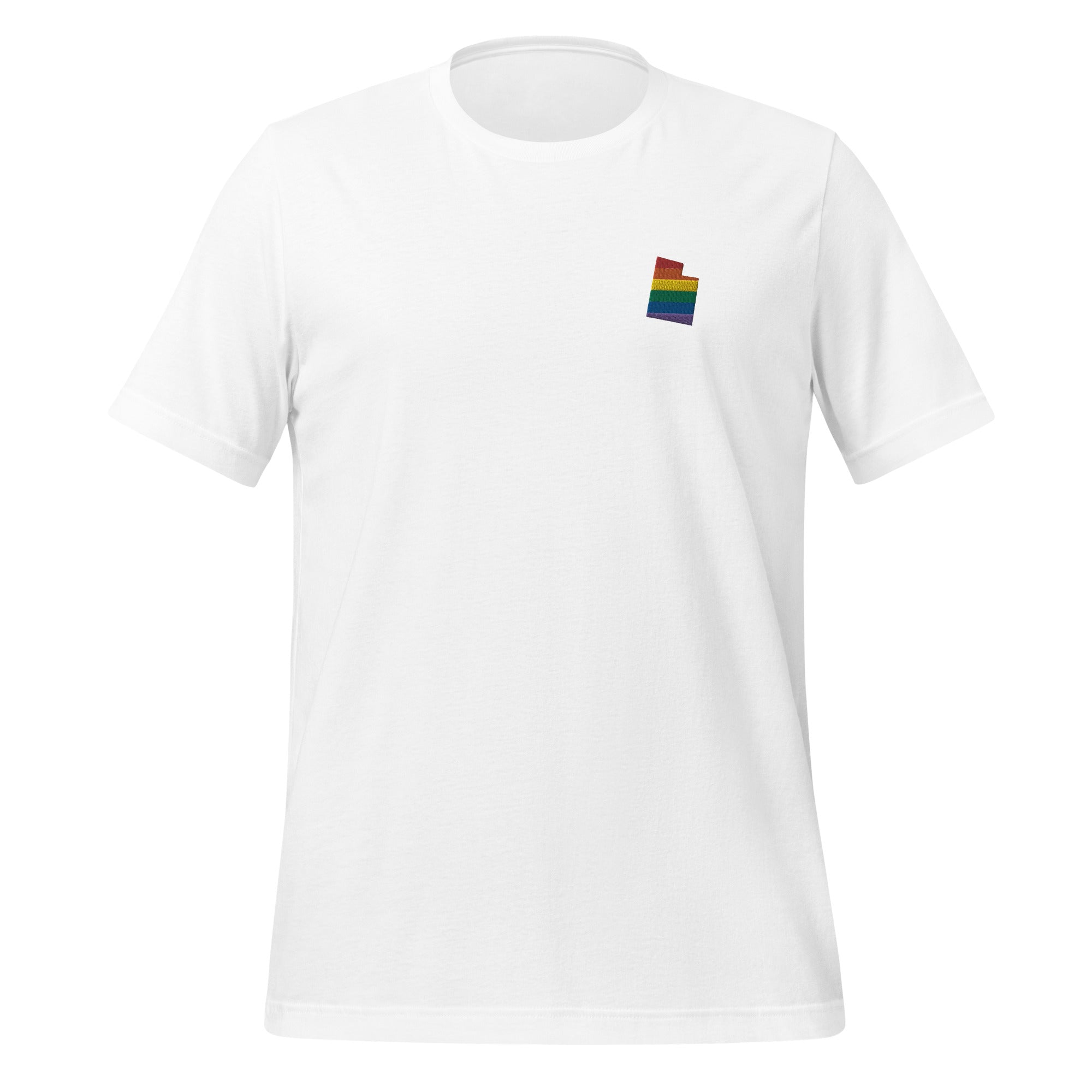 T-shirt unisexe brodé arc-en-ciel de l'Utah