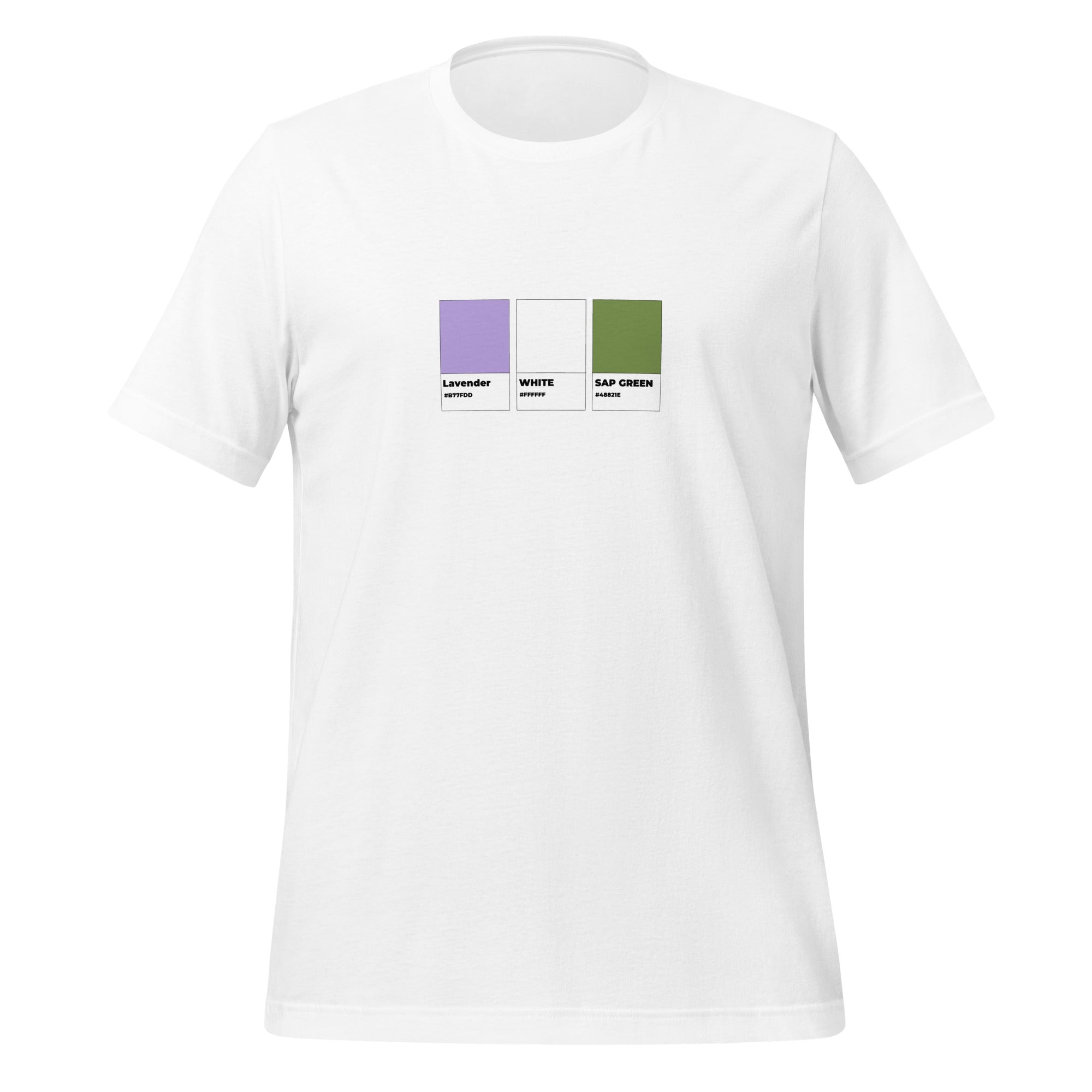 T-shirt unisexe avec nuancier de couleurs genderqueer