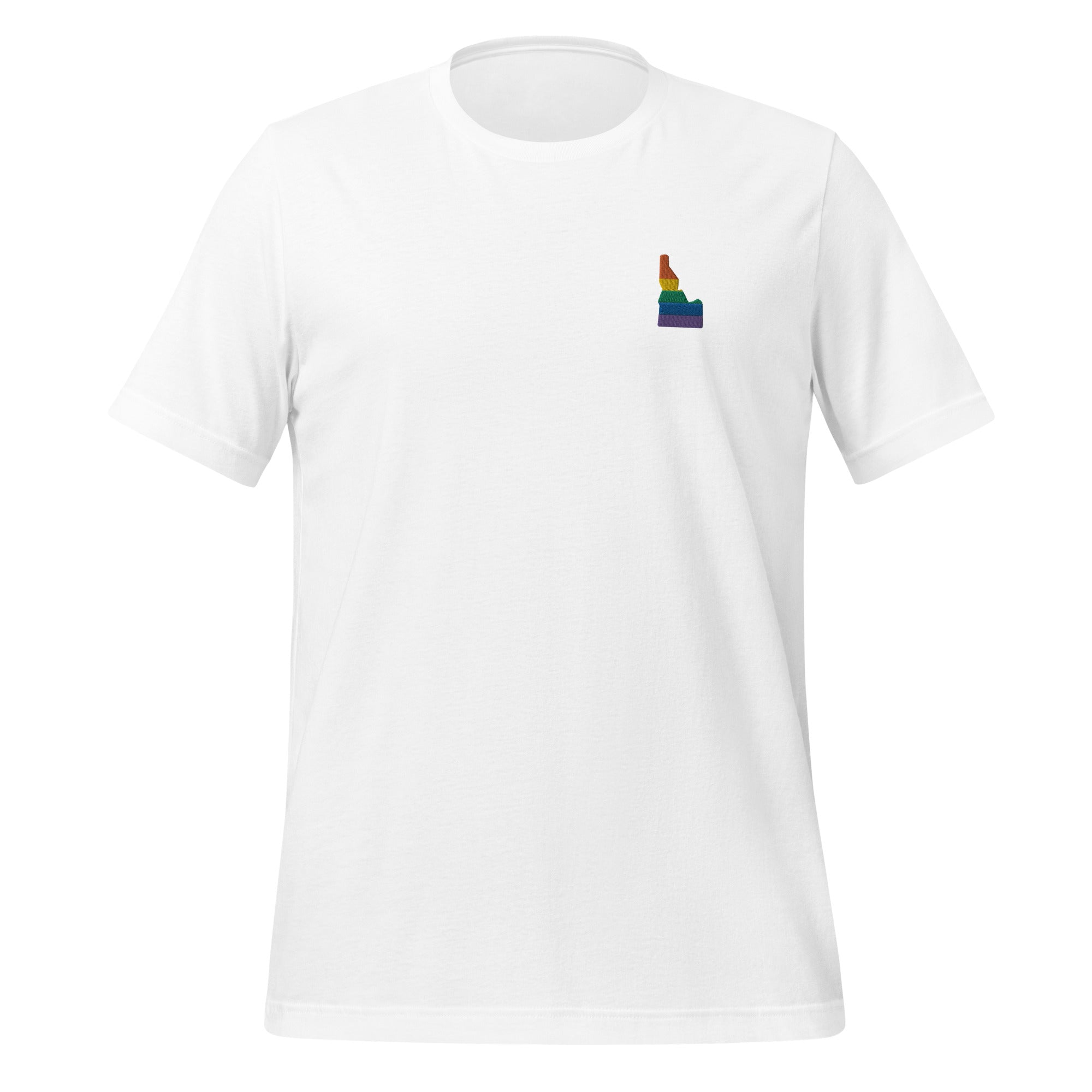 T-shirt unisexe brodé arc-en-ciel de l'Idaho