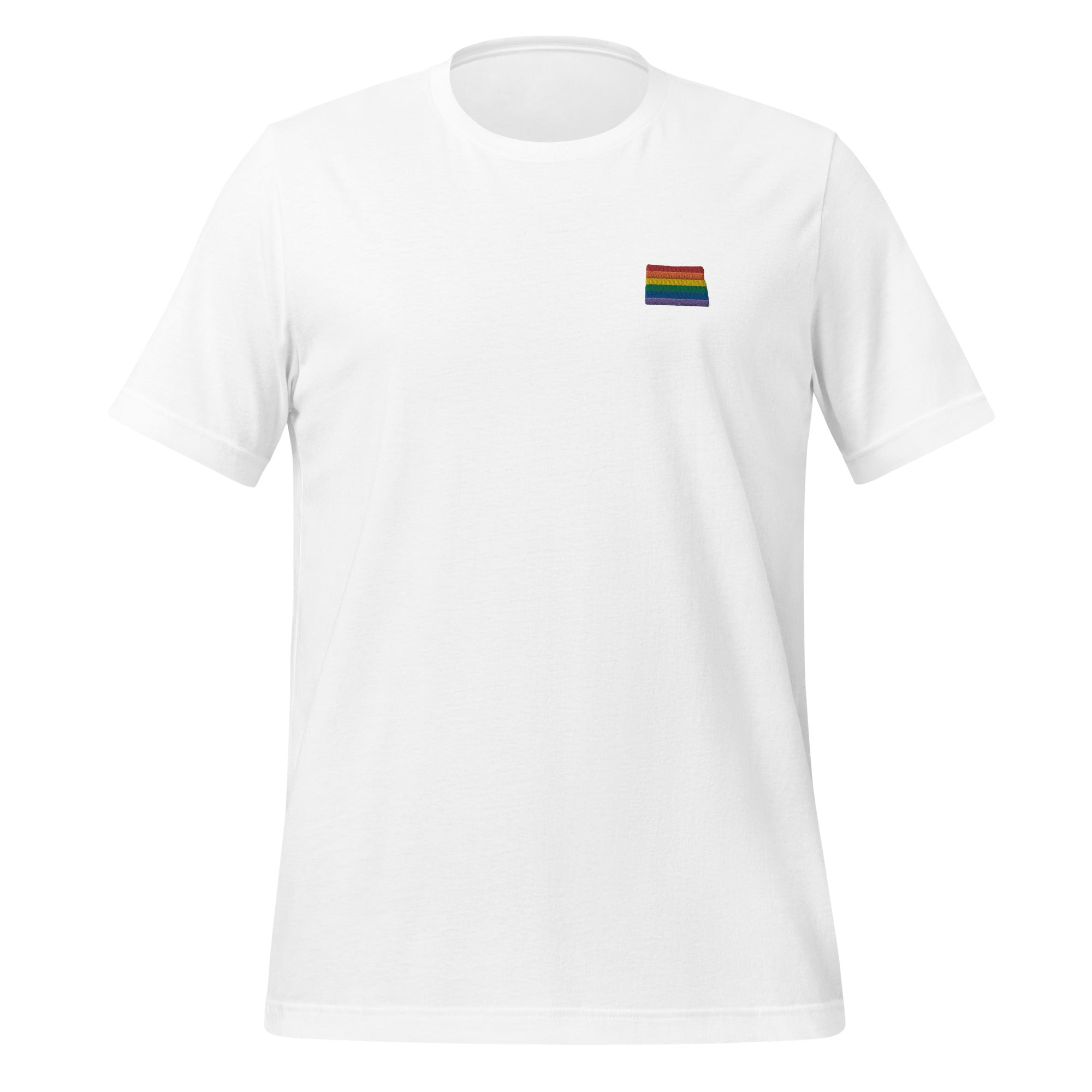 North Dakota Rainbow Embroidered Unisex T-Shirt