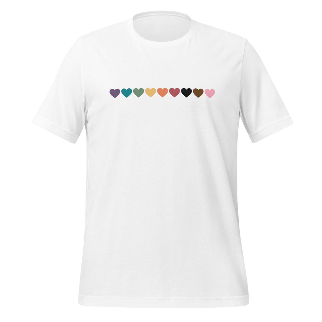 Progressive Pride Rainbow Hearts Unisex T-Shirt