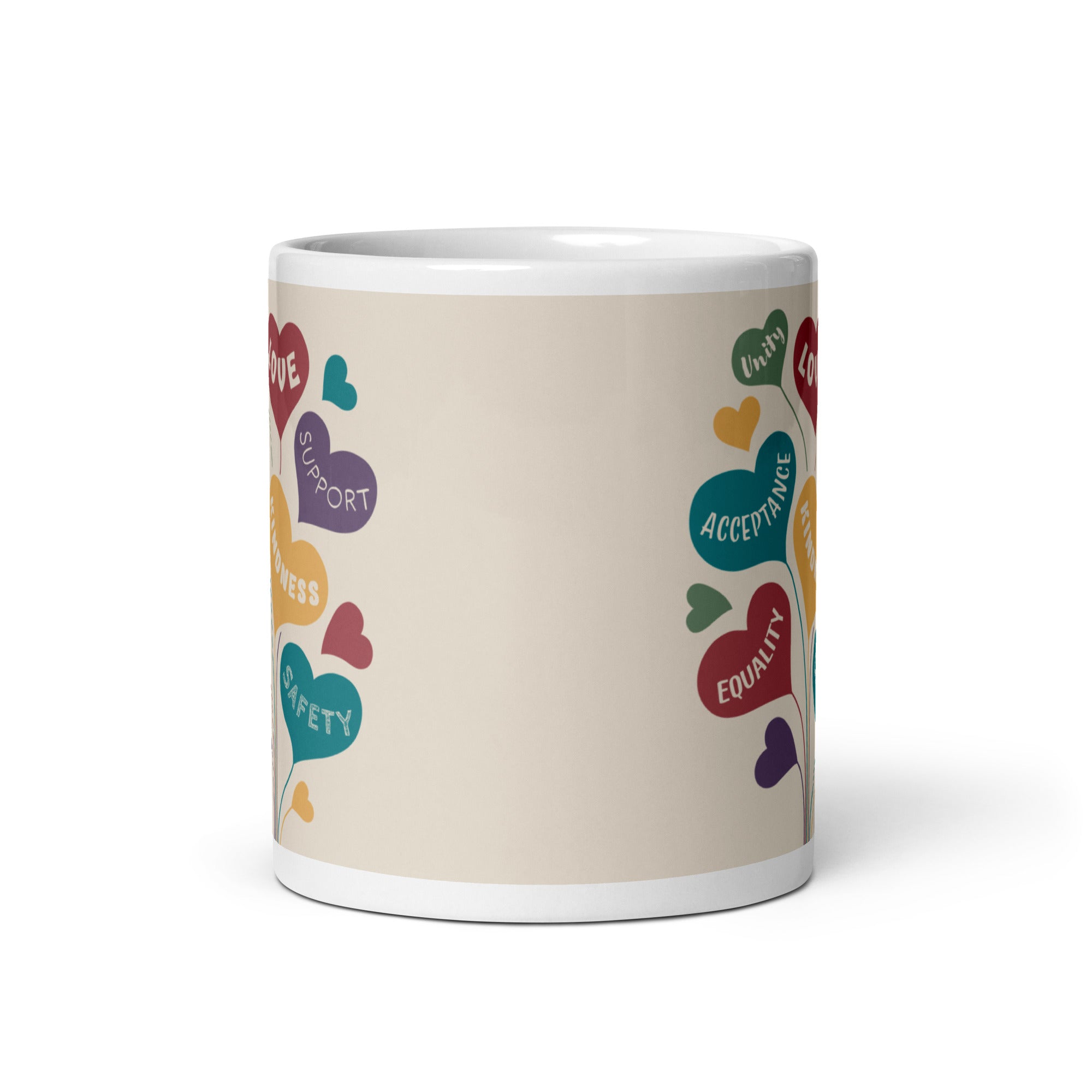 Rainbow Balloon Hearts Mug