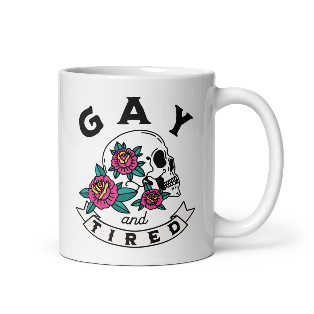 Gay & Tired Skull mug