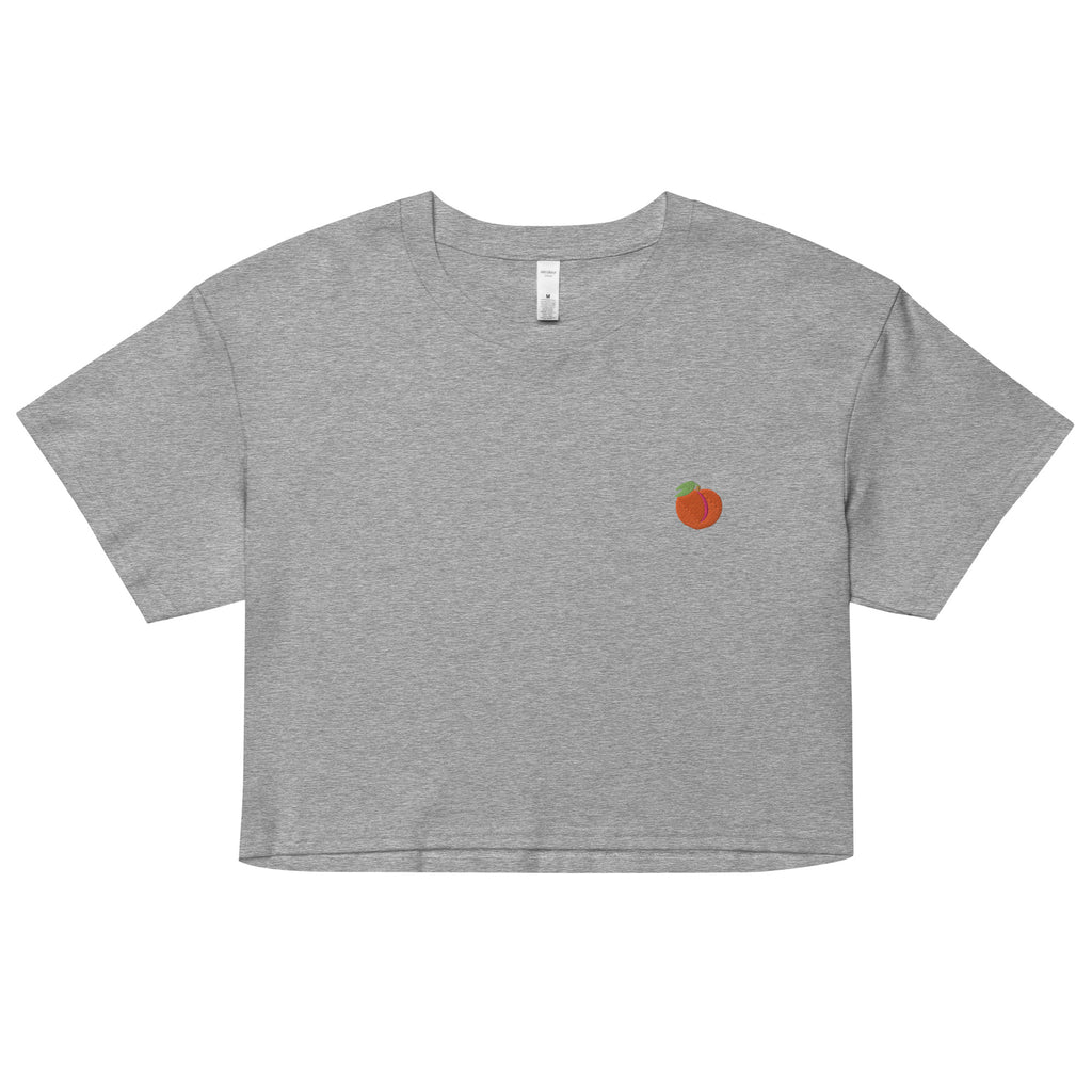 Peach Emoji Embroidered Unisex Crop Top