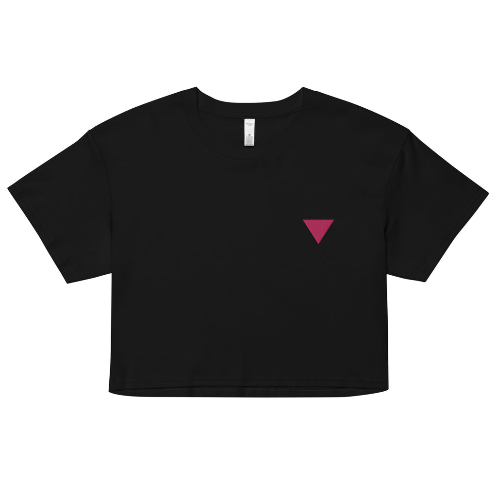 Pink Triangle Embroidered Unisex Crop Top