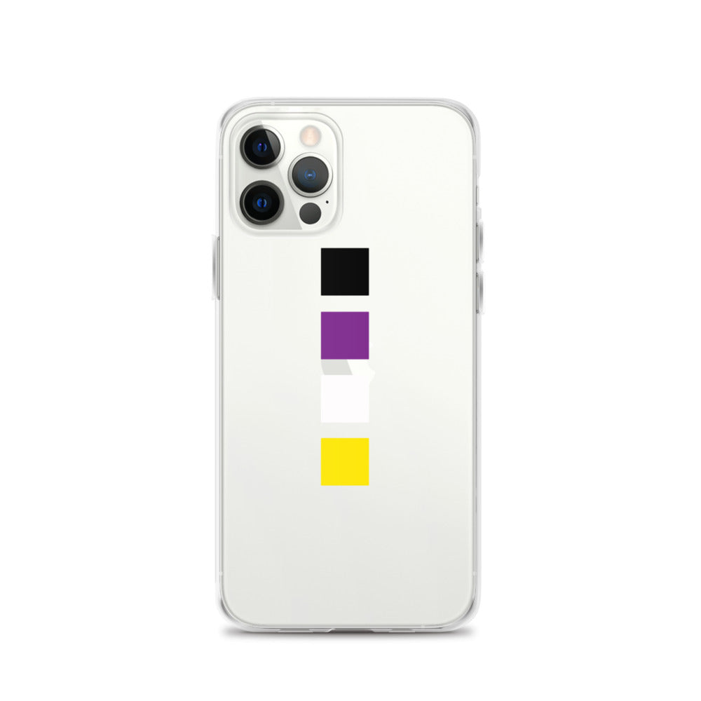 Coque iPhone à motifs carrés non binaires