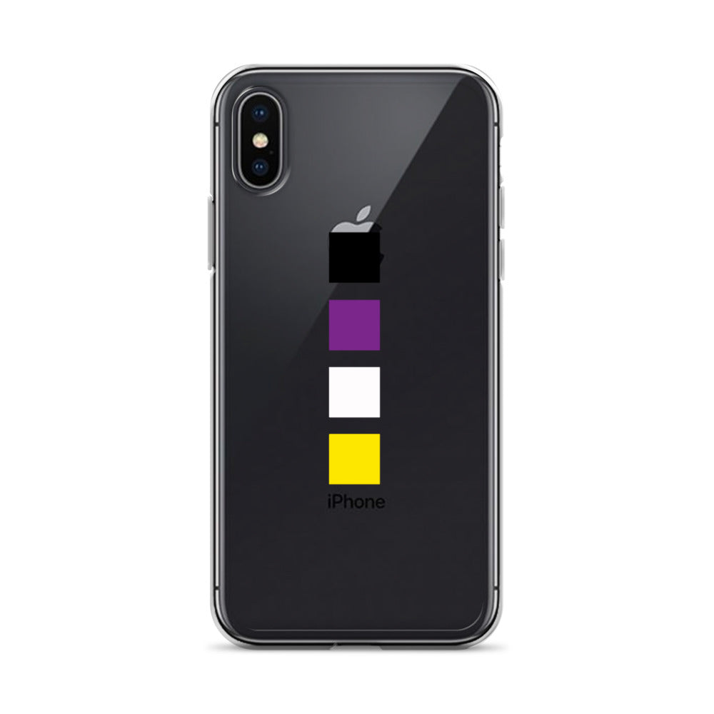 Coque iPhone à motifs carrés non binaires