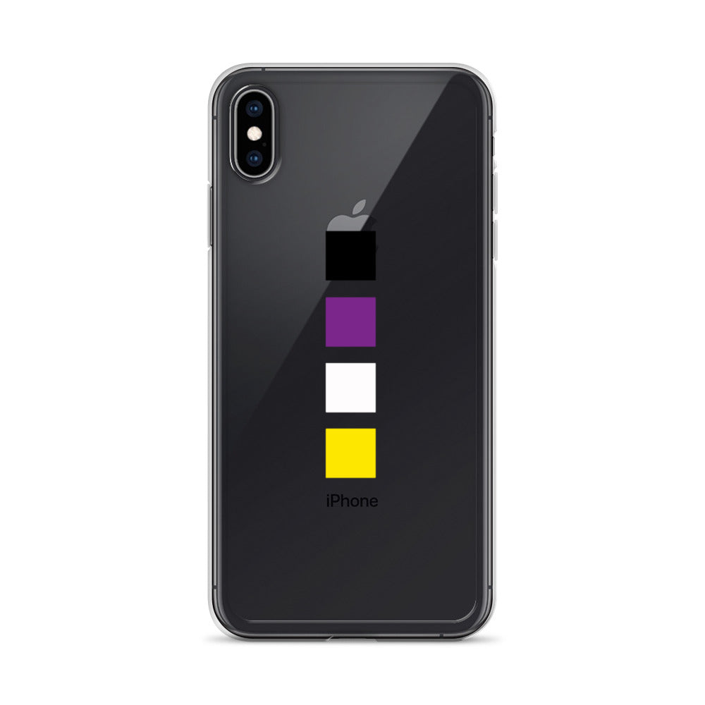 Coque iPhone à motifs carrés non binaires