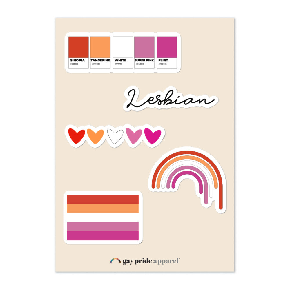 Hoja de calcomanías de lesbianas