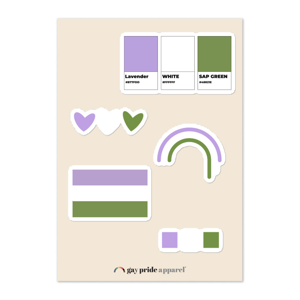 Hoja de calcomanías de género no binario
