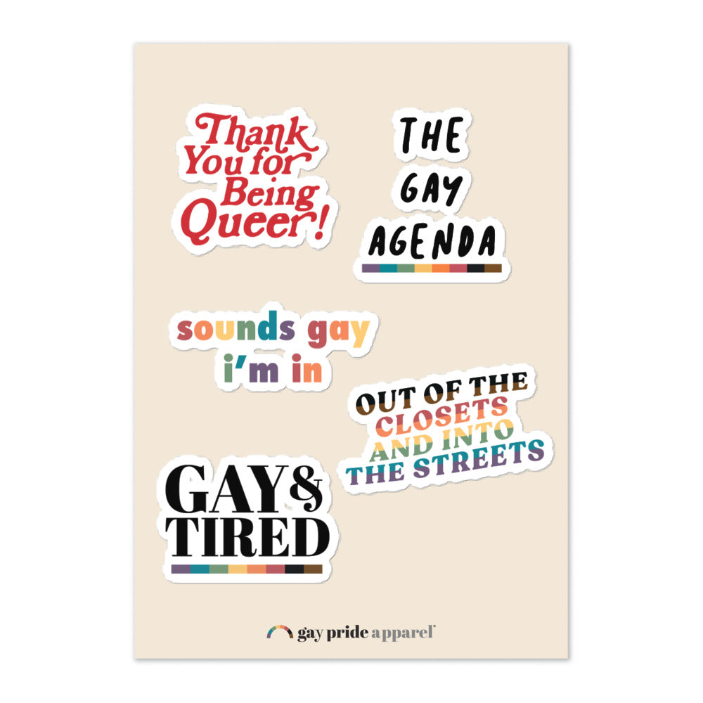 Feuille d'autocollants gays aléatoires