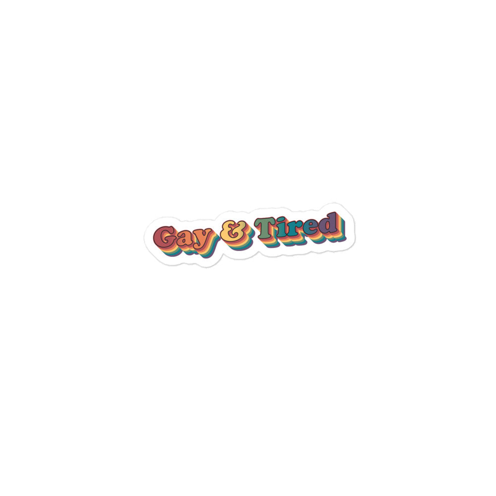 Retro Gay & Tired Sticker