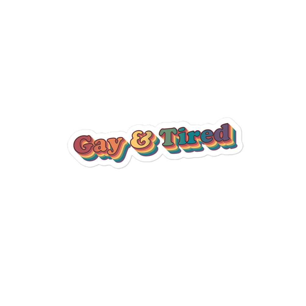 Retro Gay & Tired Sticker