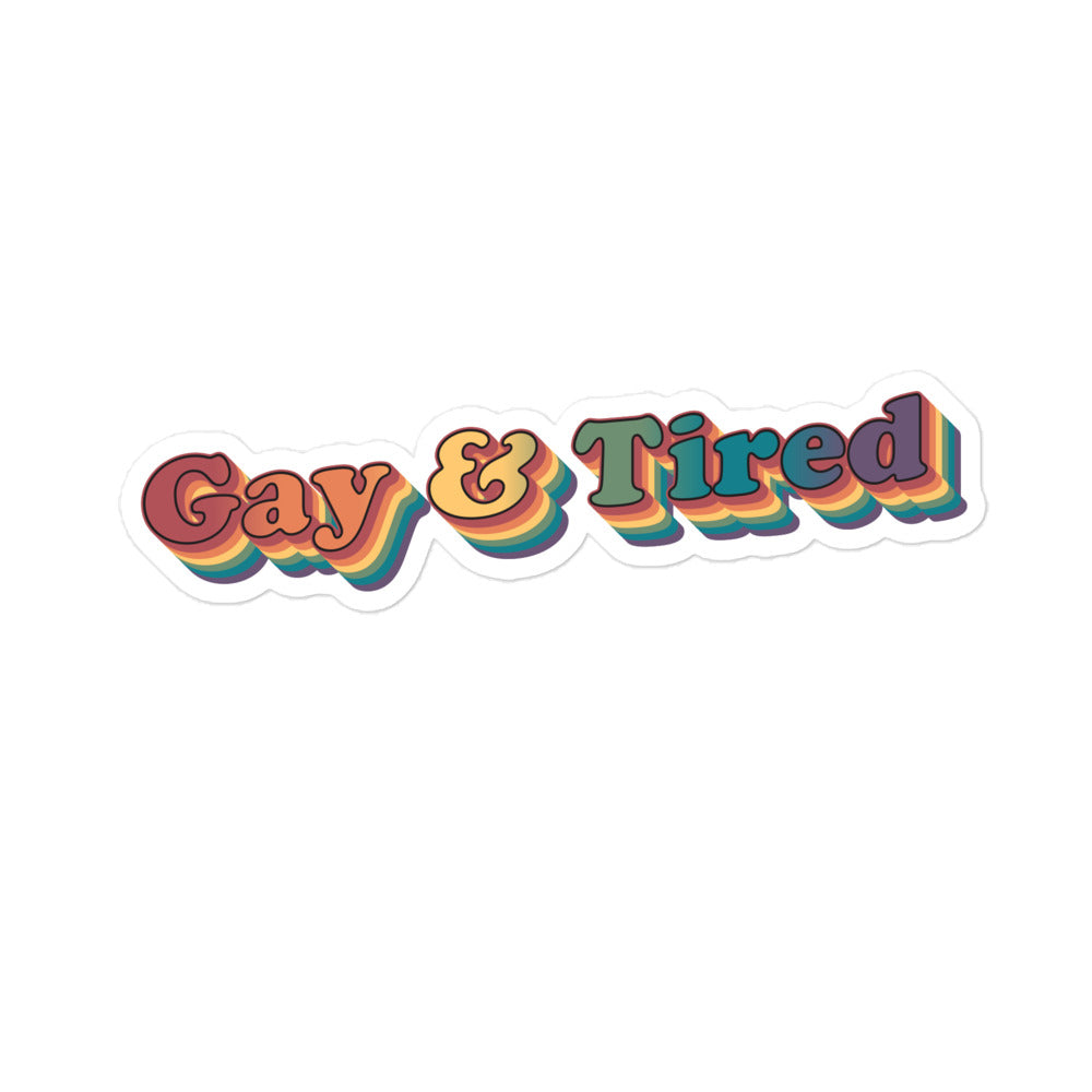 Retro Gay & Tired Sticker