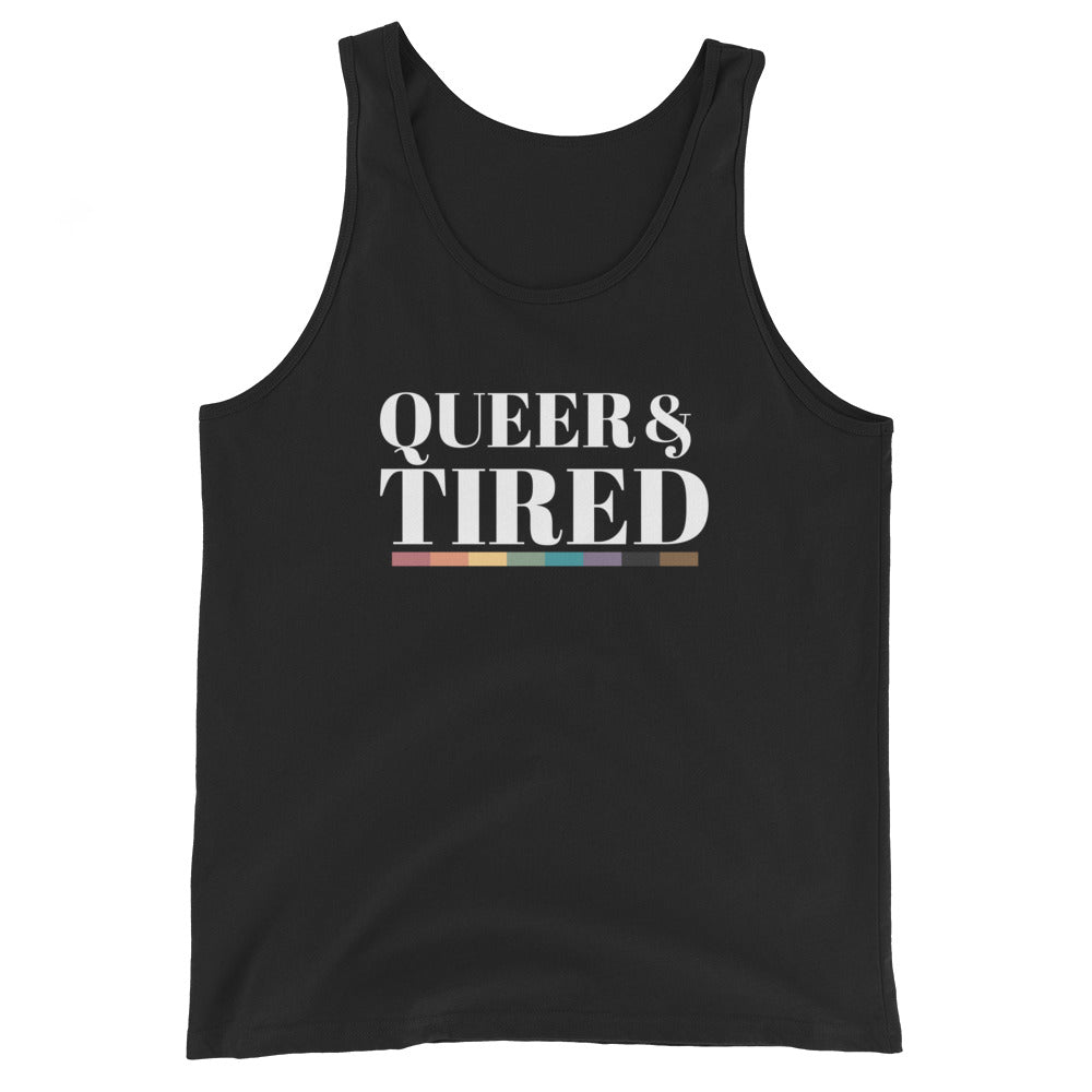 Camiseta sin mangas unisex Queer &amp; Tired