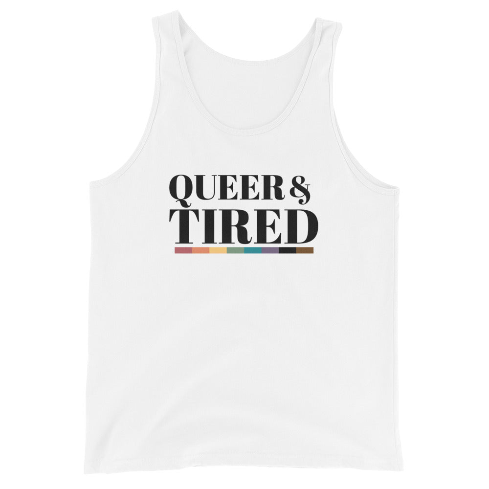 Camiseta sin mangas unisex Queer &amp; Tired