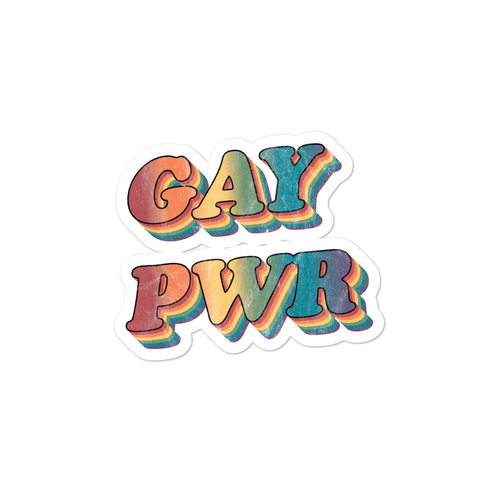 Retro GAY PWR Stickers