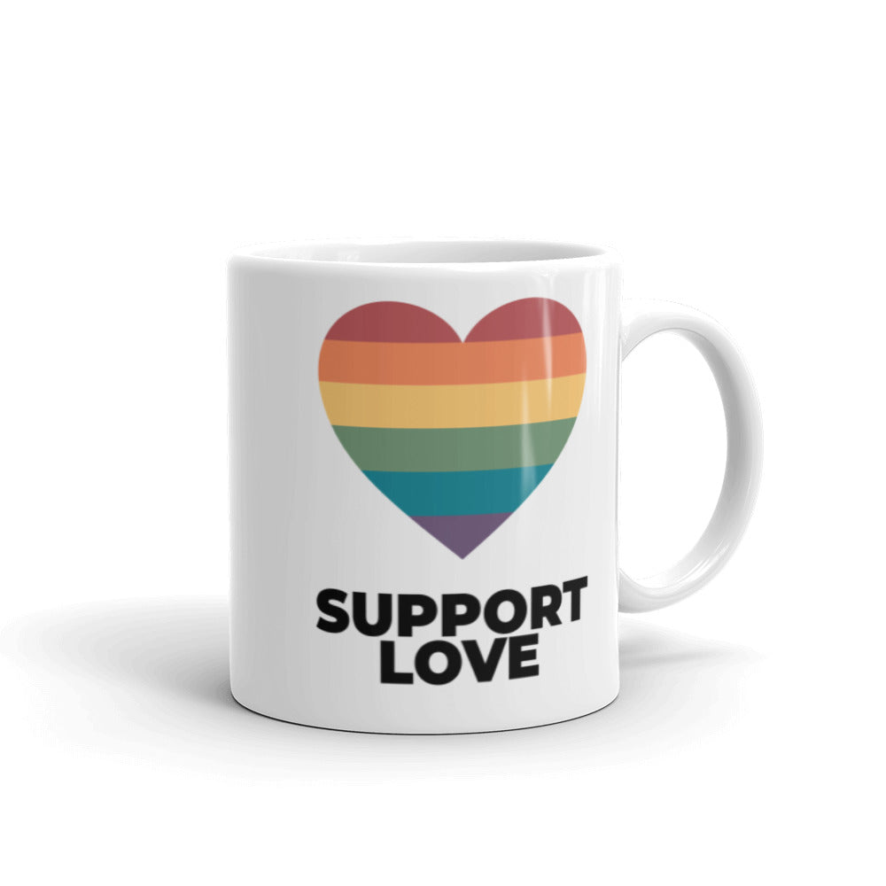 Taza con corazón de apoyo al amor