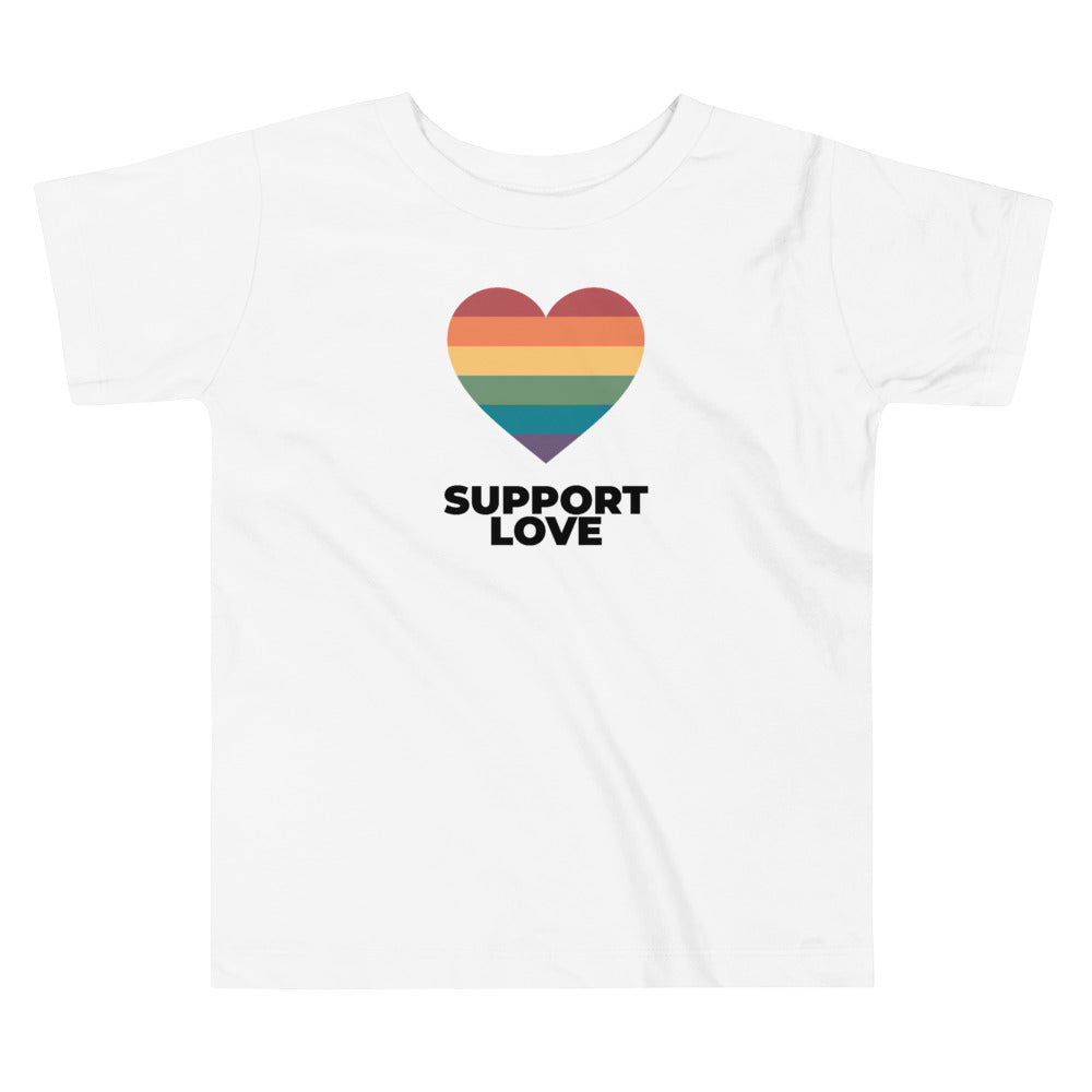 Camiseta para niños pequeños con el mensaje "Apoya el amor"