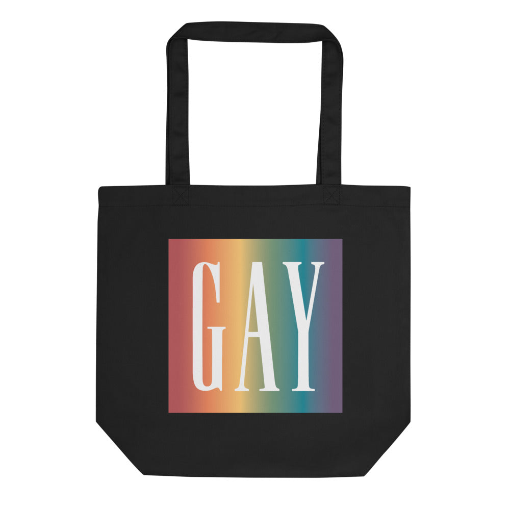 Bolsa de tela orgánica con el lema "Orgullo Gay"