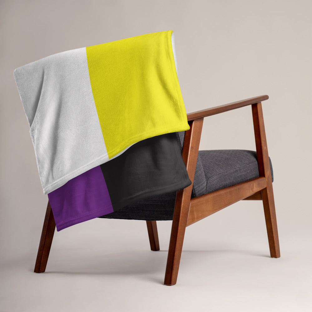 Non-Binary Pride Throw Blanket