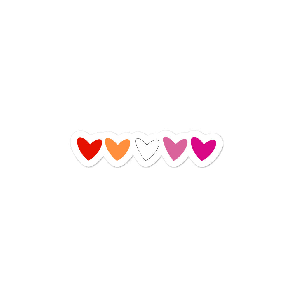 Lesbian Hearts Stickers