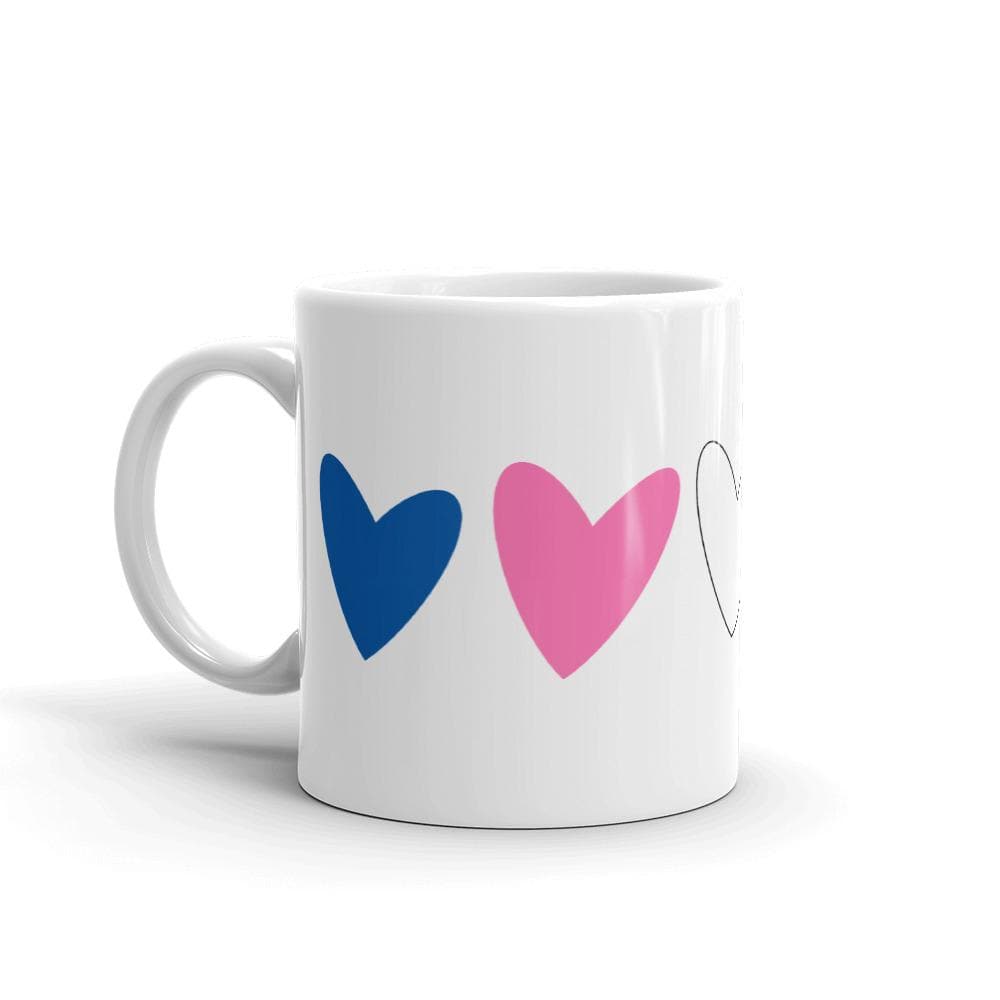 Taza de corazones de género fluido