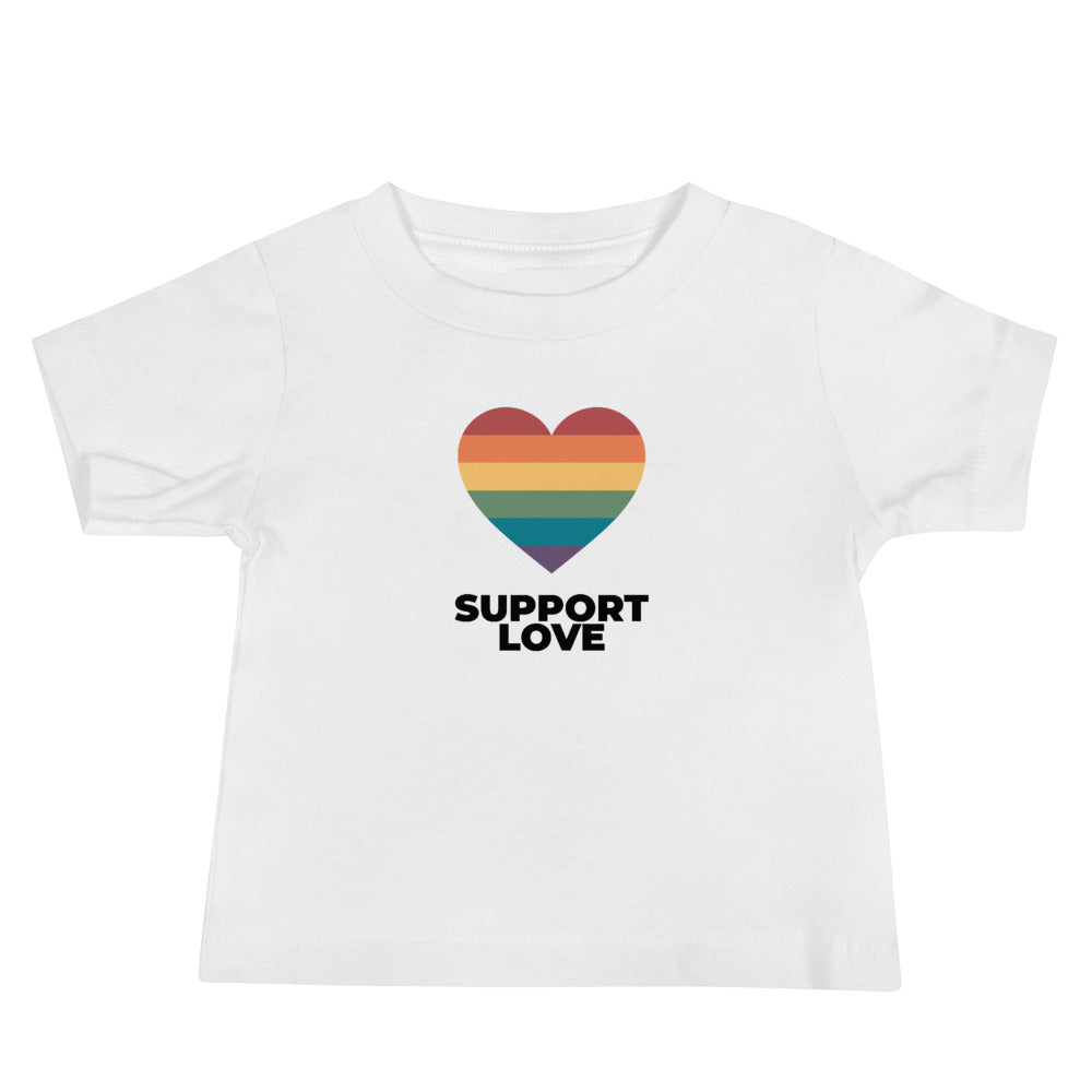 Camiseta de bebé con corazón de apoyo al amor