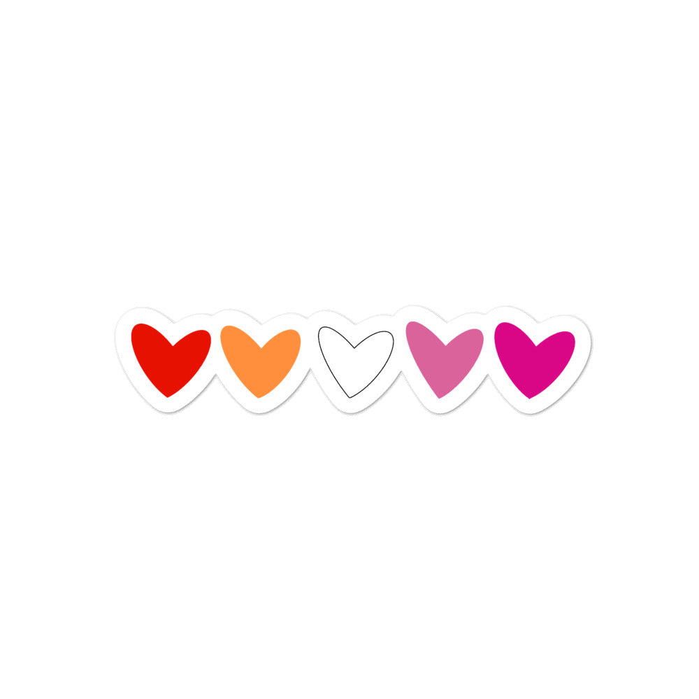Lesbian Hearts Stickers