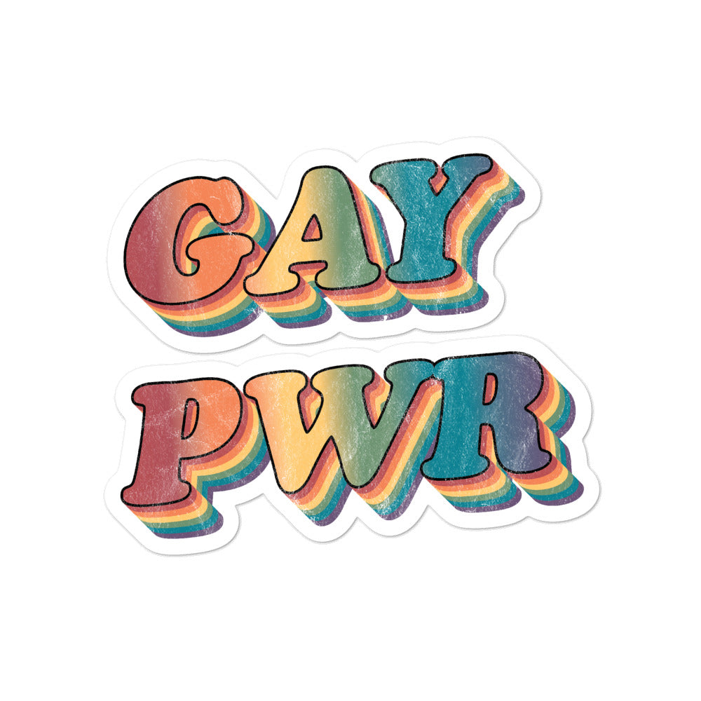 Retro GAY PWR Stickers