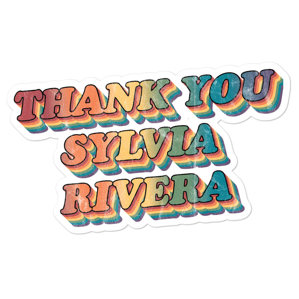 Pegatinas de agradecimiento a Sylvia Rivera