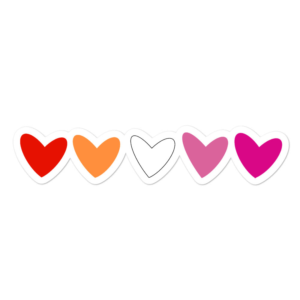 Lesbian Hearts Stickers