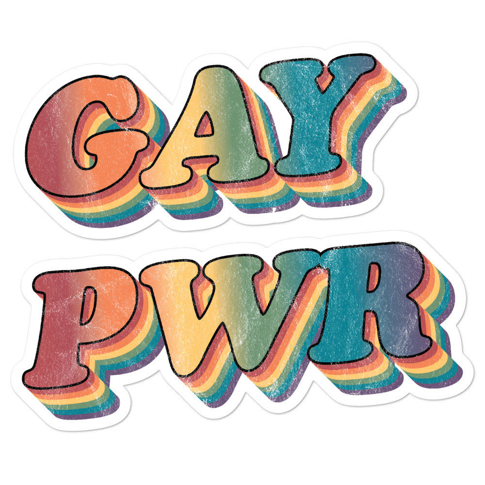 Retro GAY PWR Stickers