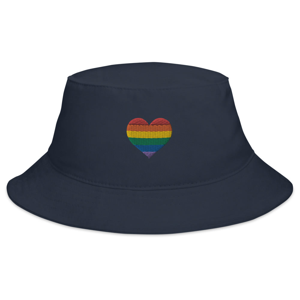 Rainbow Heart Bucket Hat