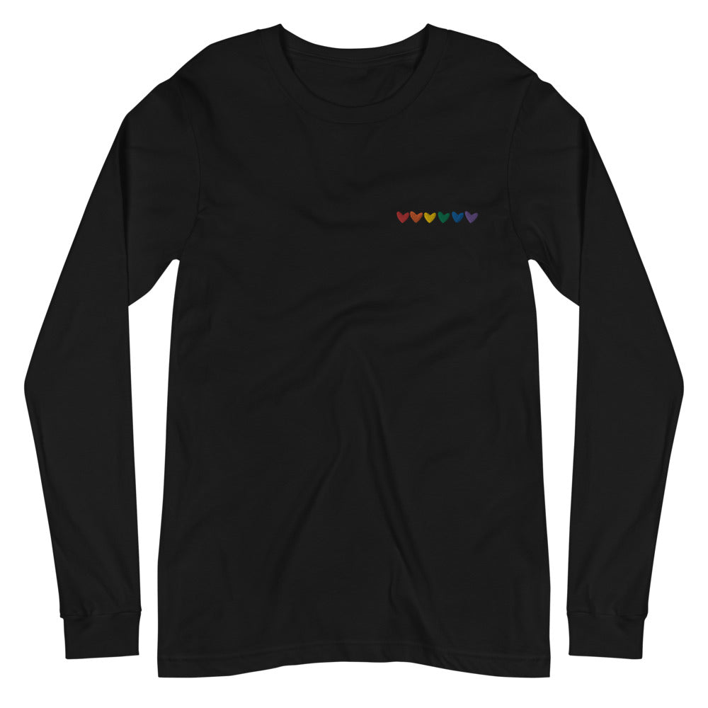 Gay Hearts Embroidered Long Sleeve