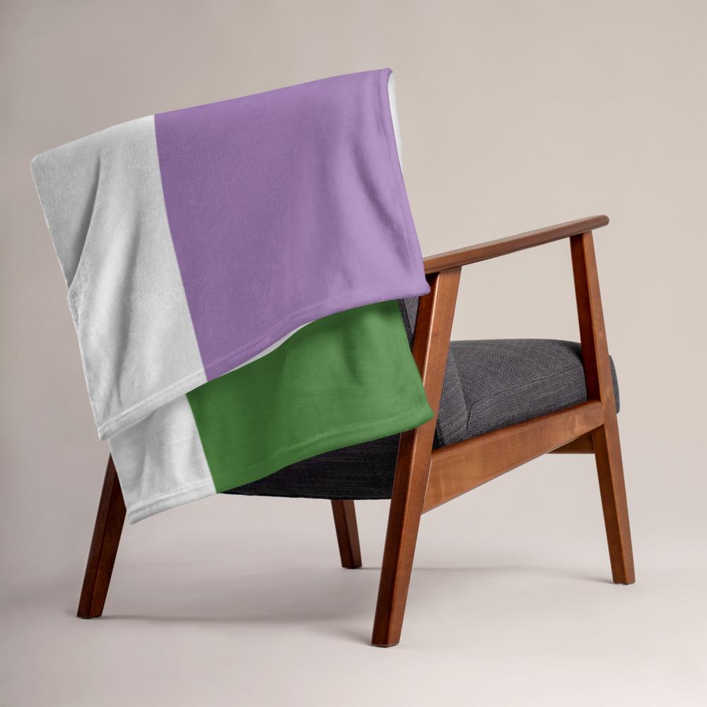 Manta con motivo del orgullo de género no binario