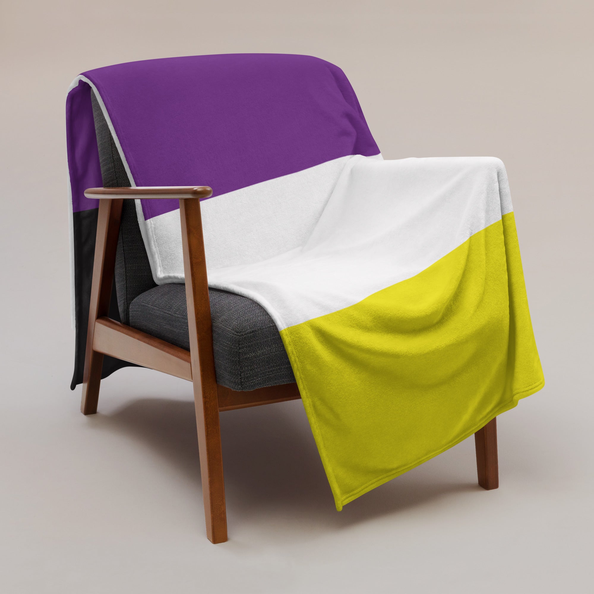 Non-Binary Pride Throw Blanket