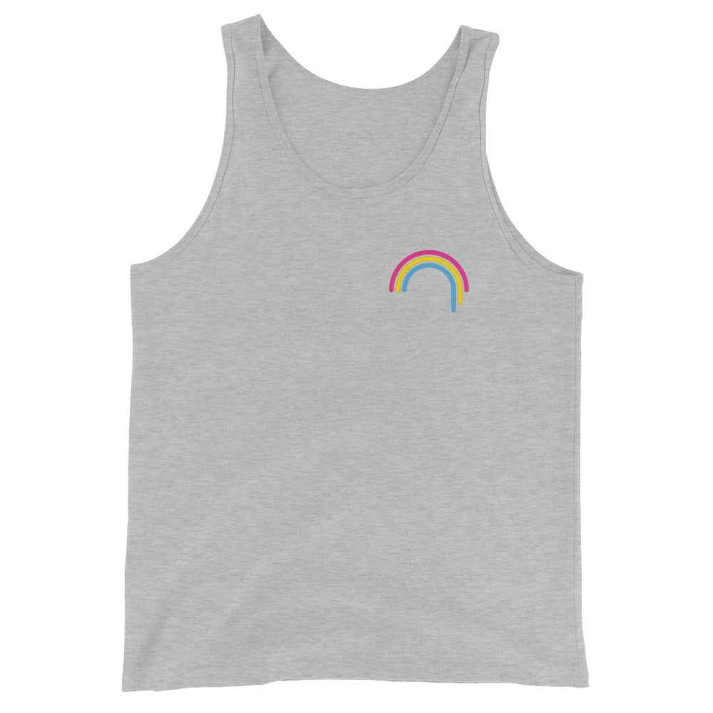 Camiseta sin mangas unisex con diseño de arcoíris pansexual