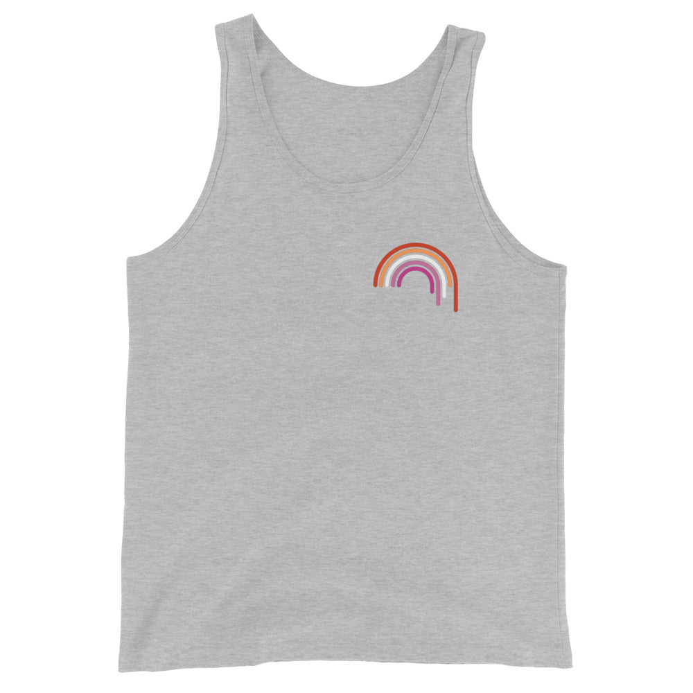 Lesbian Rainbow Drip Unisex Tank Top