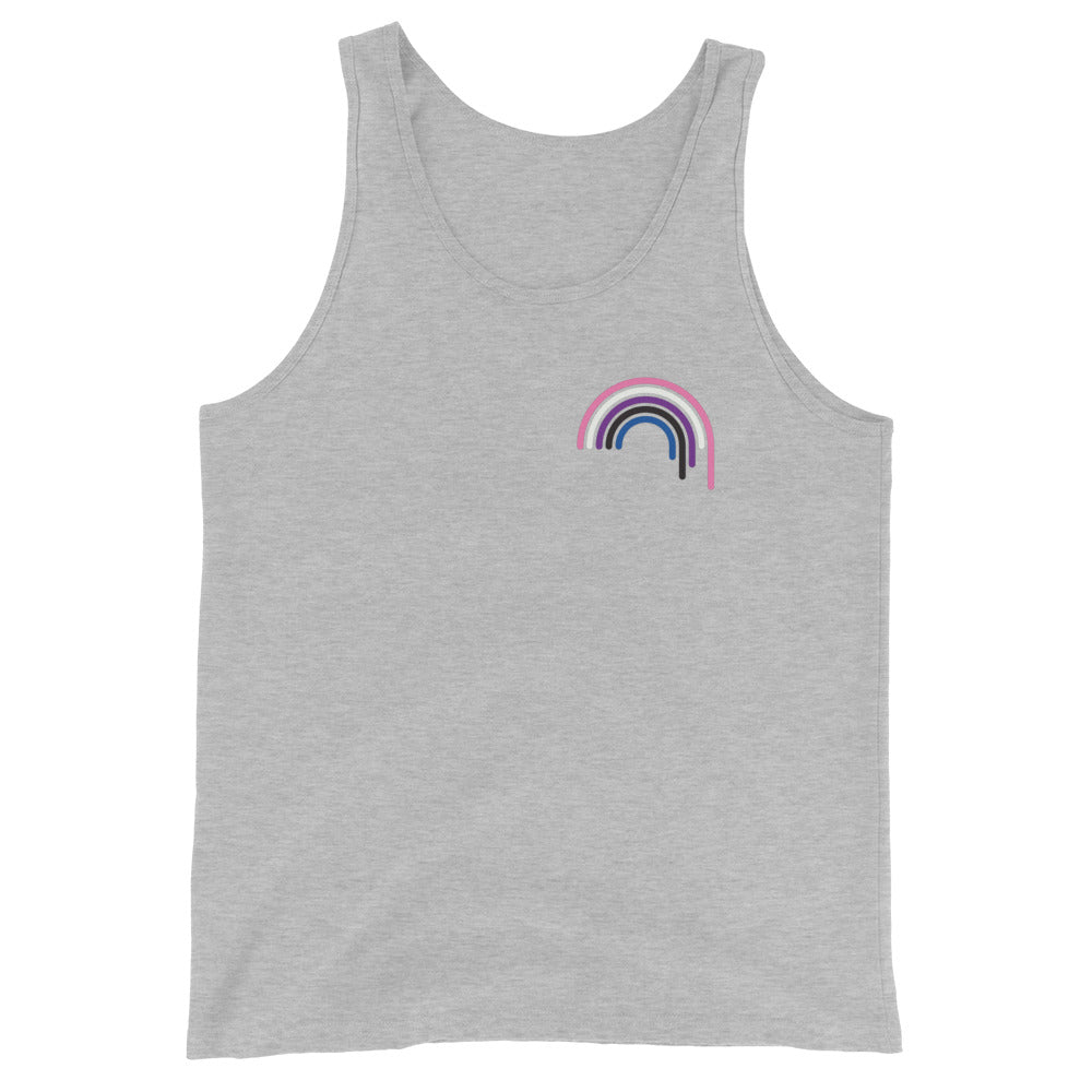 Genderfluid Rainbow Drip Unisex Tank Top