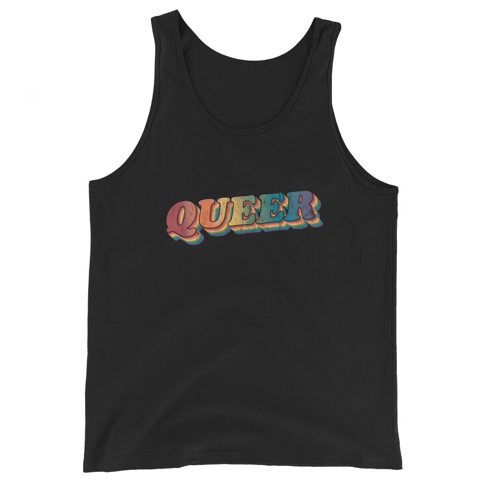 Camiseta sin mangas unisex retro queer