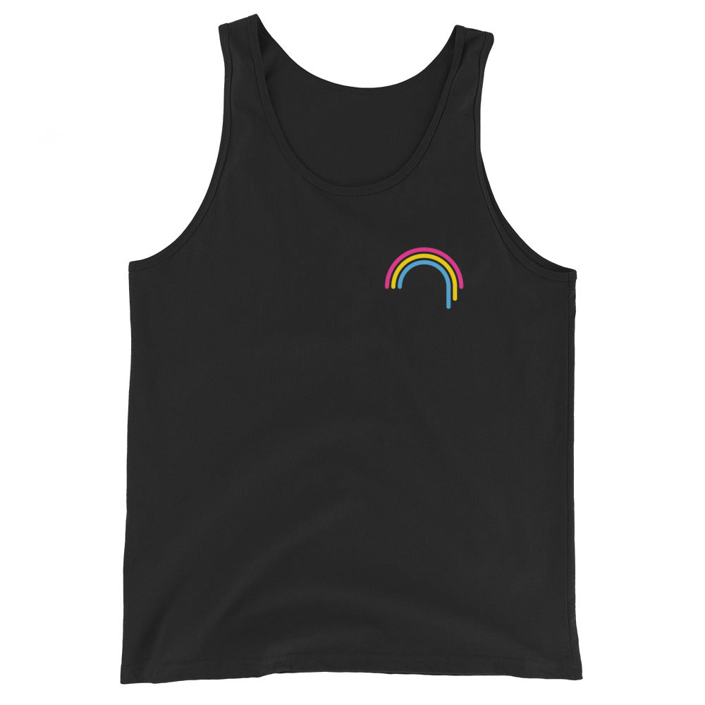 Camiseta sin mangas unisex con diseño de arcoíris pansexual