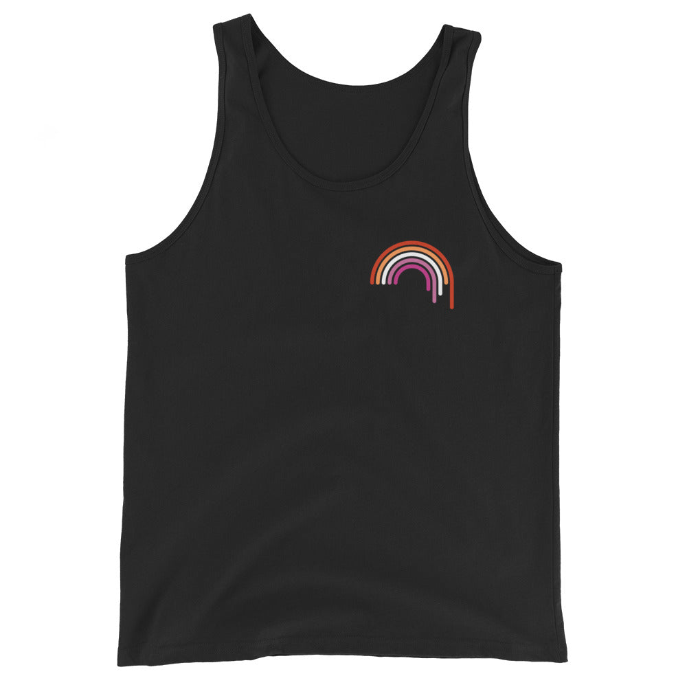 Lesbian Rainbow Drip Unisex Tank Top