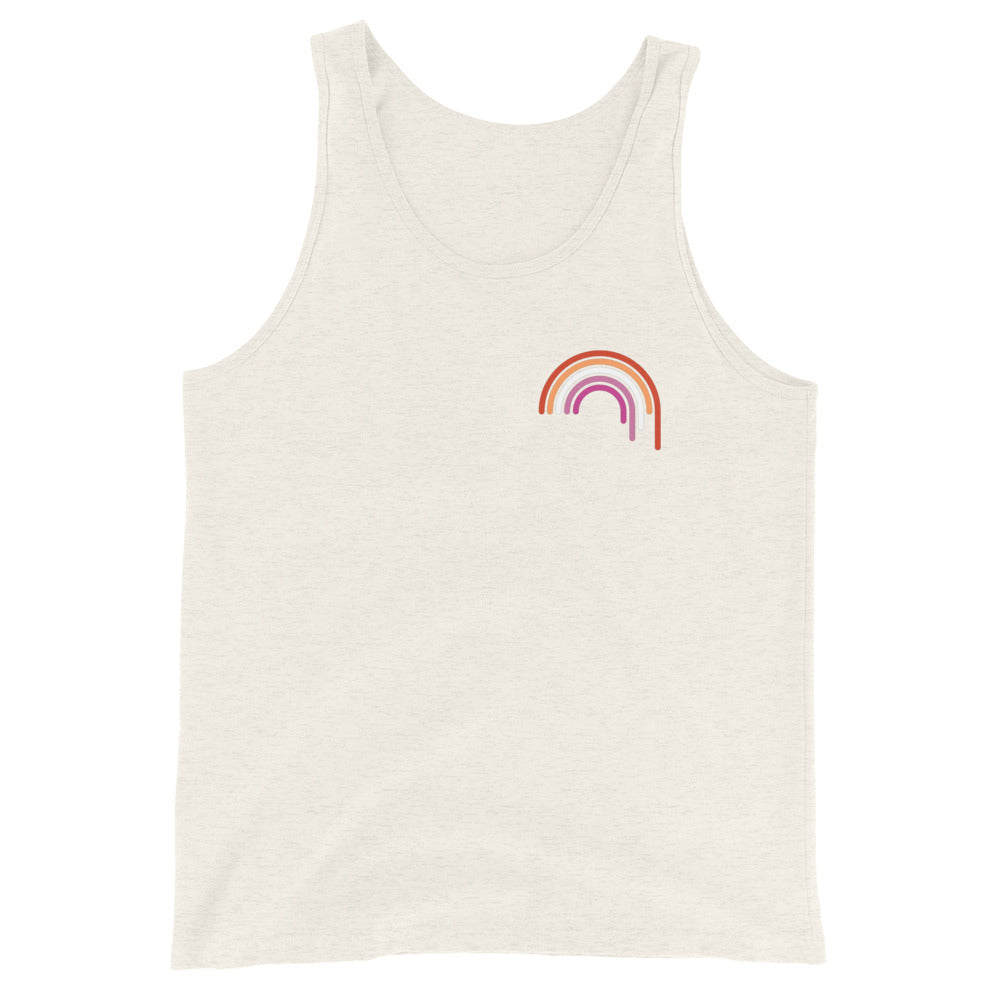 Lesbian Rainbow Drip Unisex Tank Top