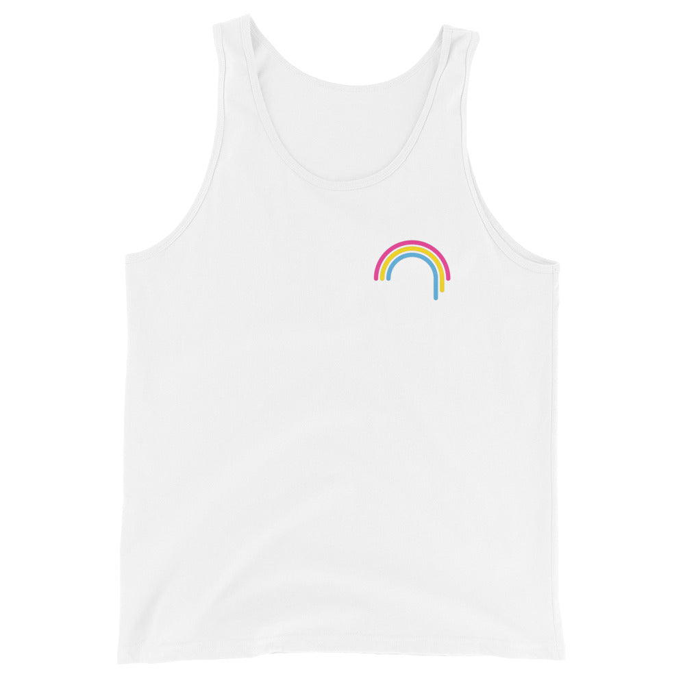Camiseta sin mangas unisex con diseño de arcoíris pansexual