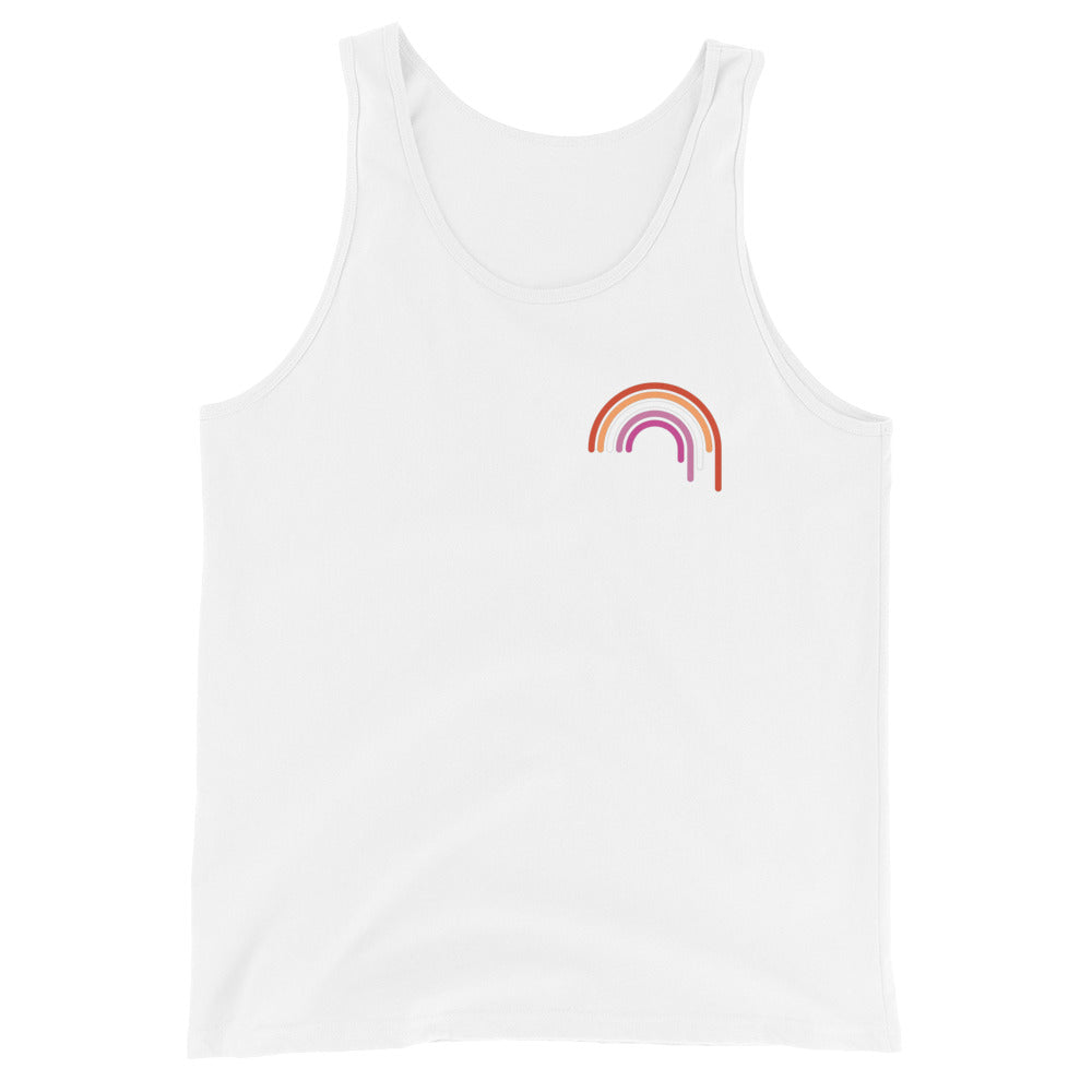 Lesbian Rainbow Drip Unisex Tank Top