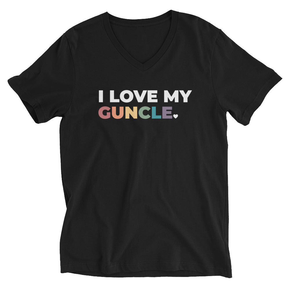 Camiseta unisex con cuello en V I Love My Guncle